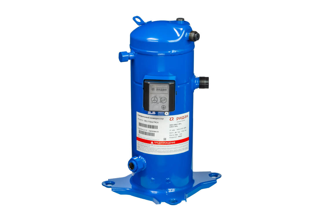 Ридан 141R9540 — Компрессор спиральный RCL18E4LT8CA, промышленная упаковка, хладагент R404A, номинальное напряжение 380-420 В / 3 фазы / 50 Гц &amp; 460 В /3 фазы / 60 Гц