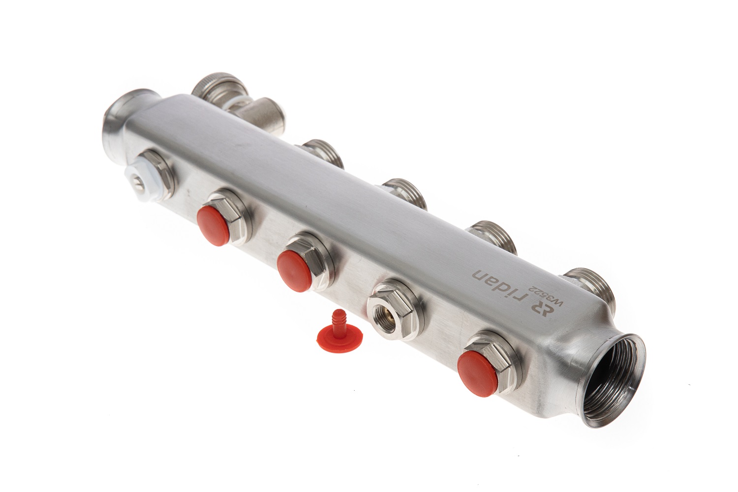 Ридан 088U0978R — Комплект коллекторов SSM-8R set с кронштейнами, ручным воздухоотводчиком, сливным краном и торцевой заглушкой, 8 контуров