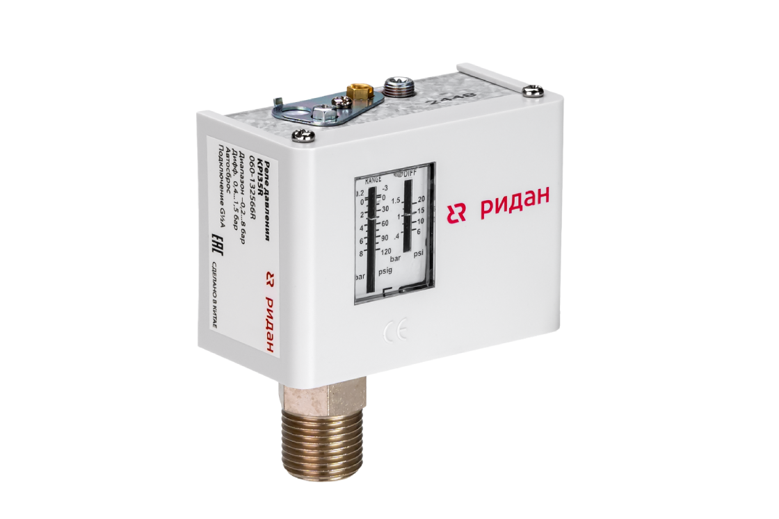 Ридан 333U3520R — Комплект КИПиА для подпитки: реле давления KPI35R G ½ и электромагнитный клапан EV252WR G ¾